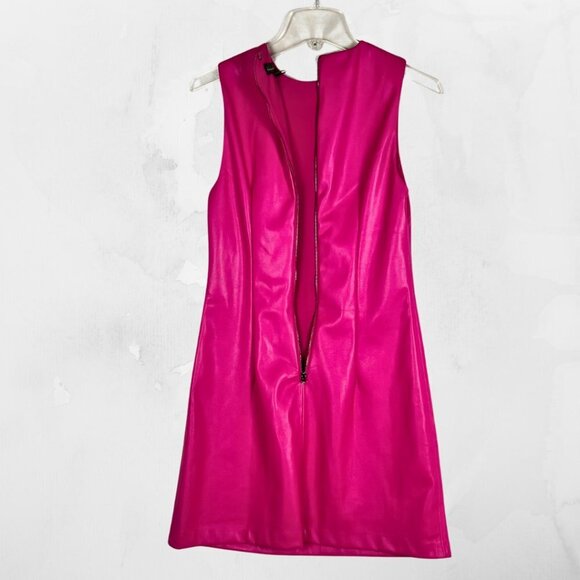 XS - NWT - House of Harlow Pink Faux-Leather Sheath Dress - Picture 4 of 7